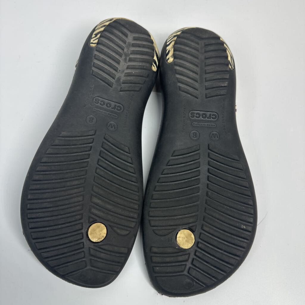 Crocs Sandals 8 B/W Zebra