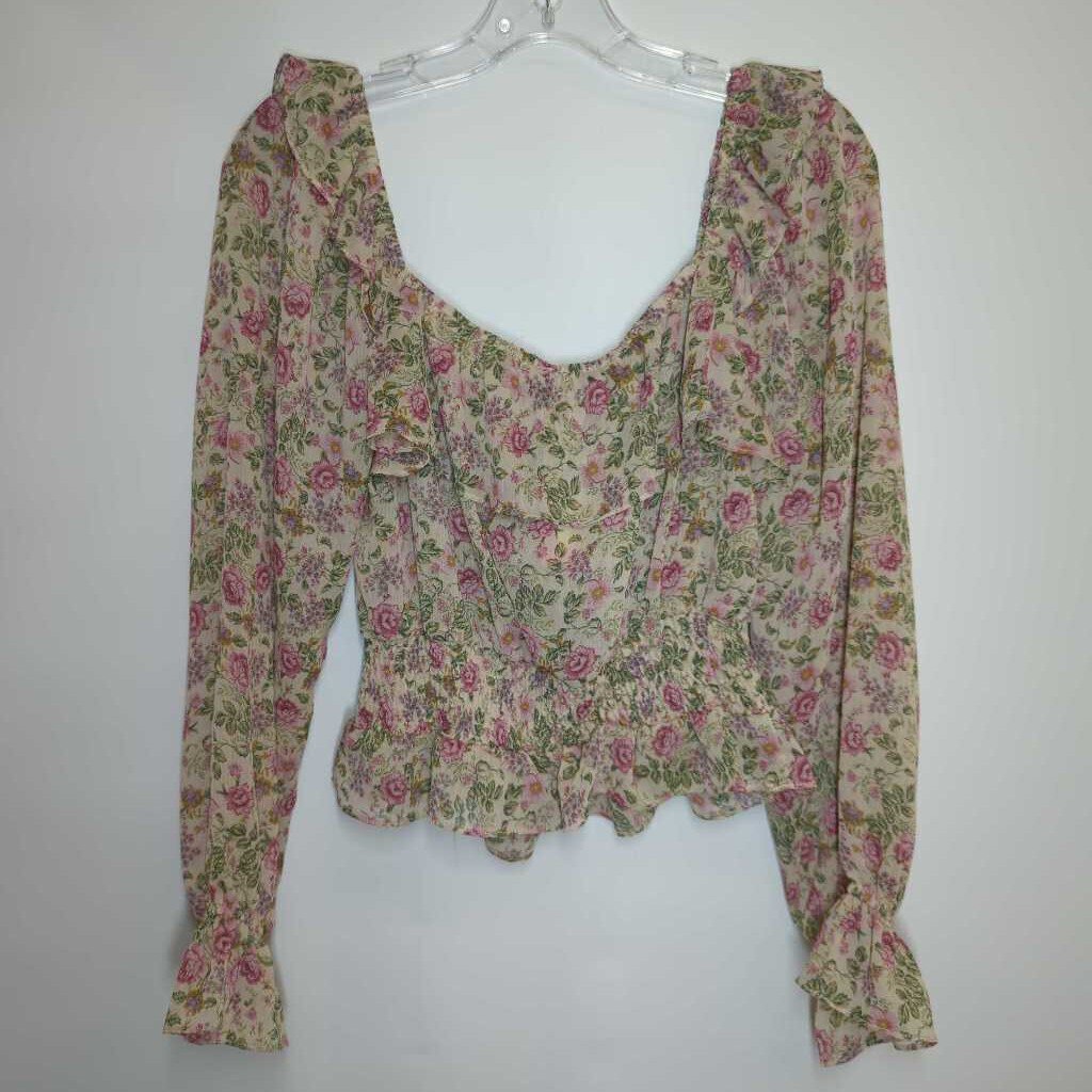 Dress Forum Long Sleeve S Pink Floral