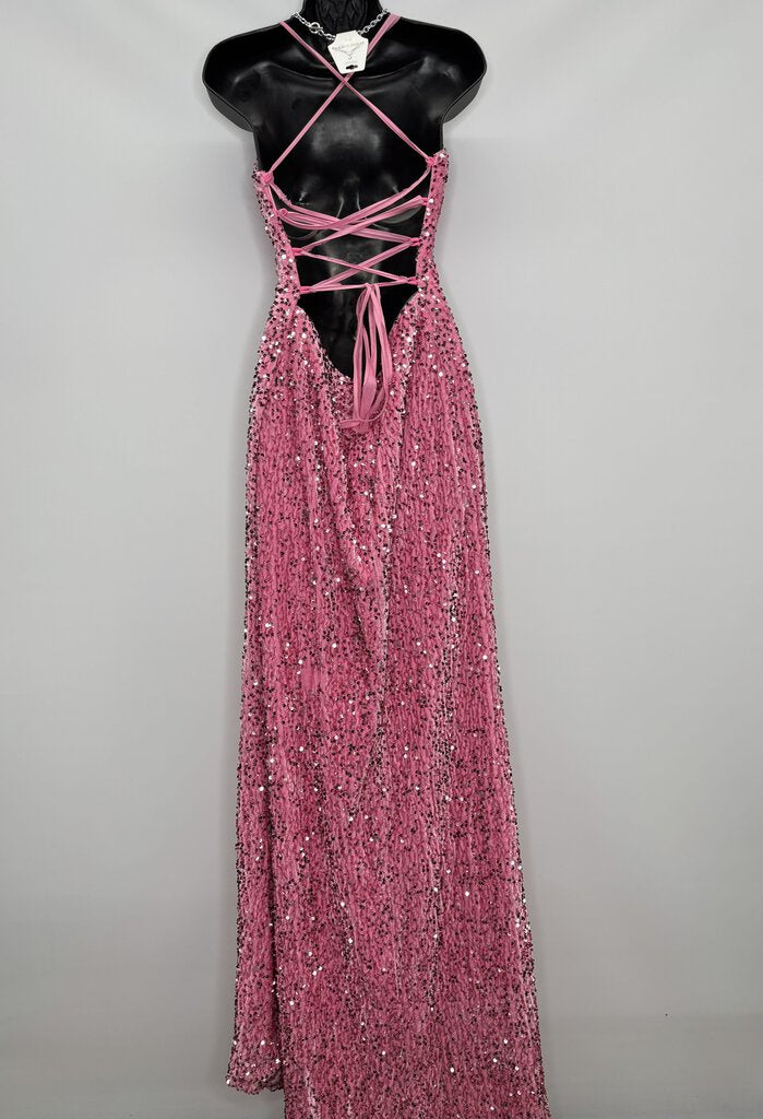 No brand Prom Dress S Pink Sequin Velvet