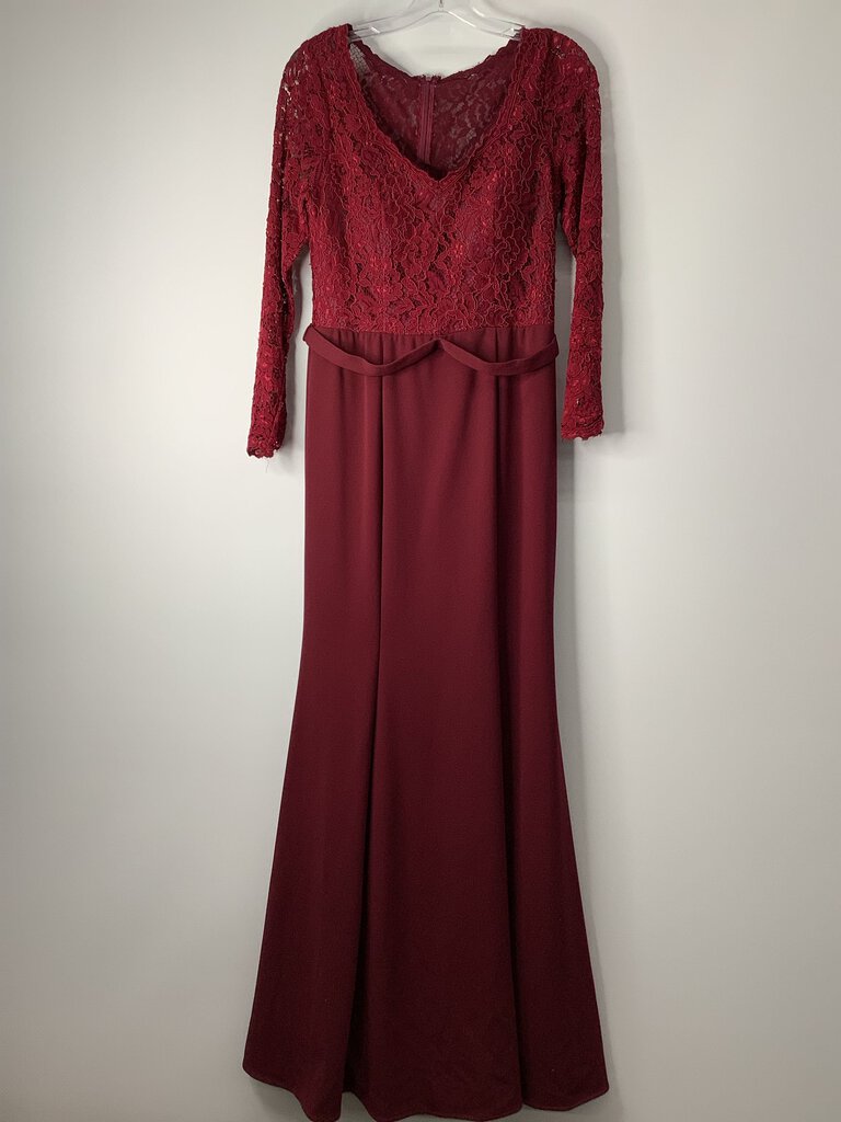 Eva Usa Prom Dress L Burgundy Lace