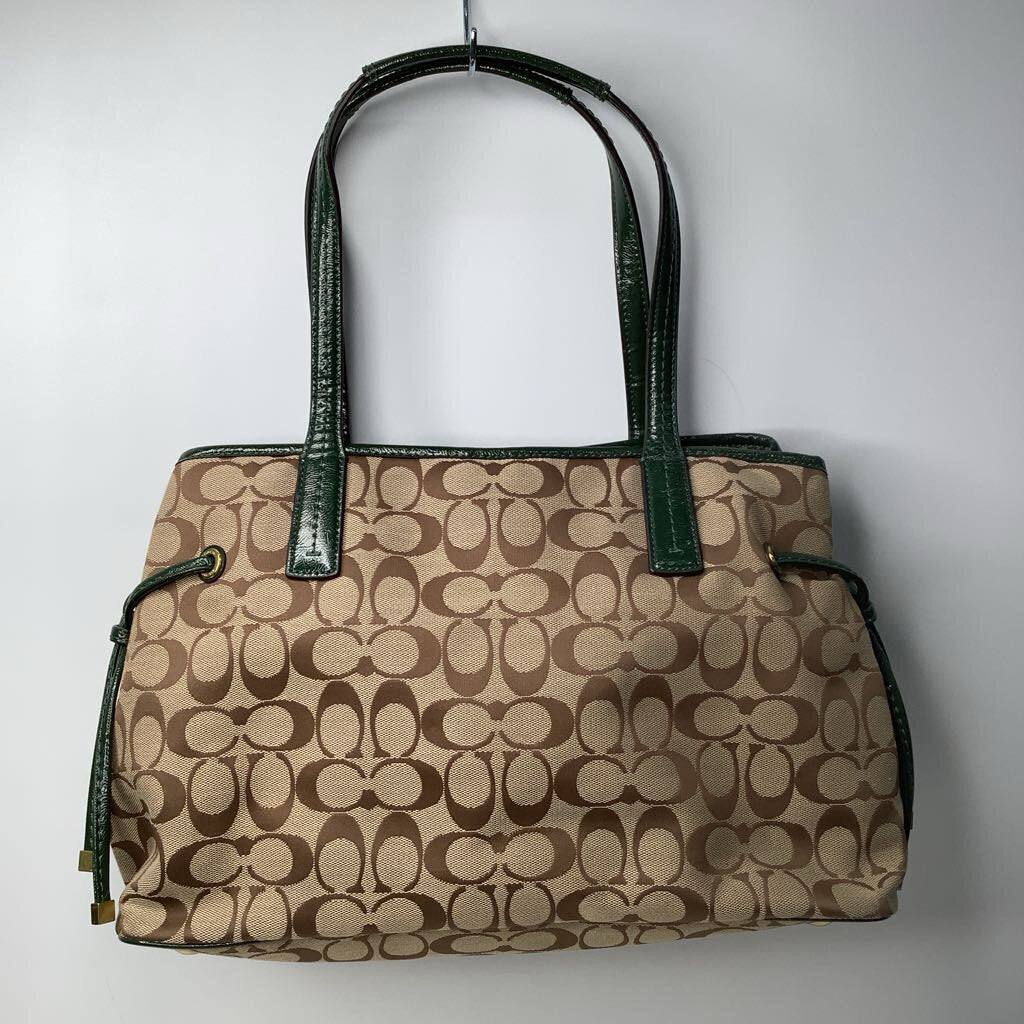 Coach Purses Handbag Signature/Green Python