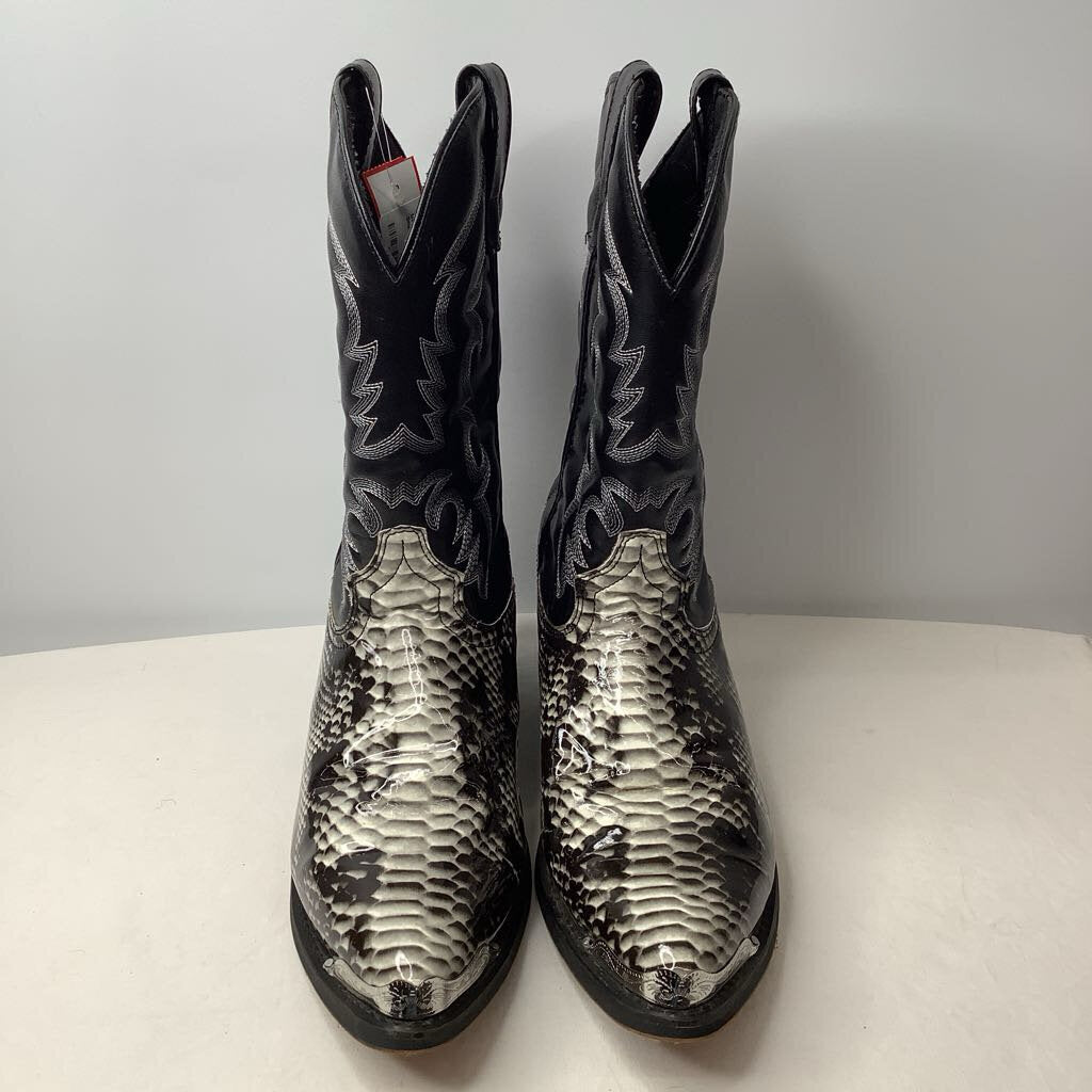 Laredo Boots Men's 10.5D Black Monty Snake Print