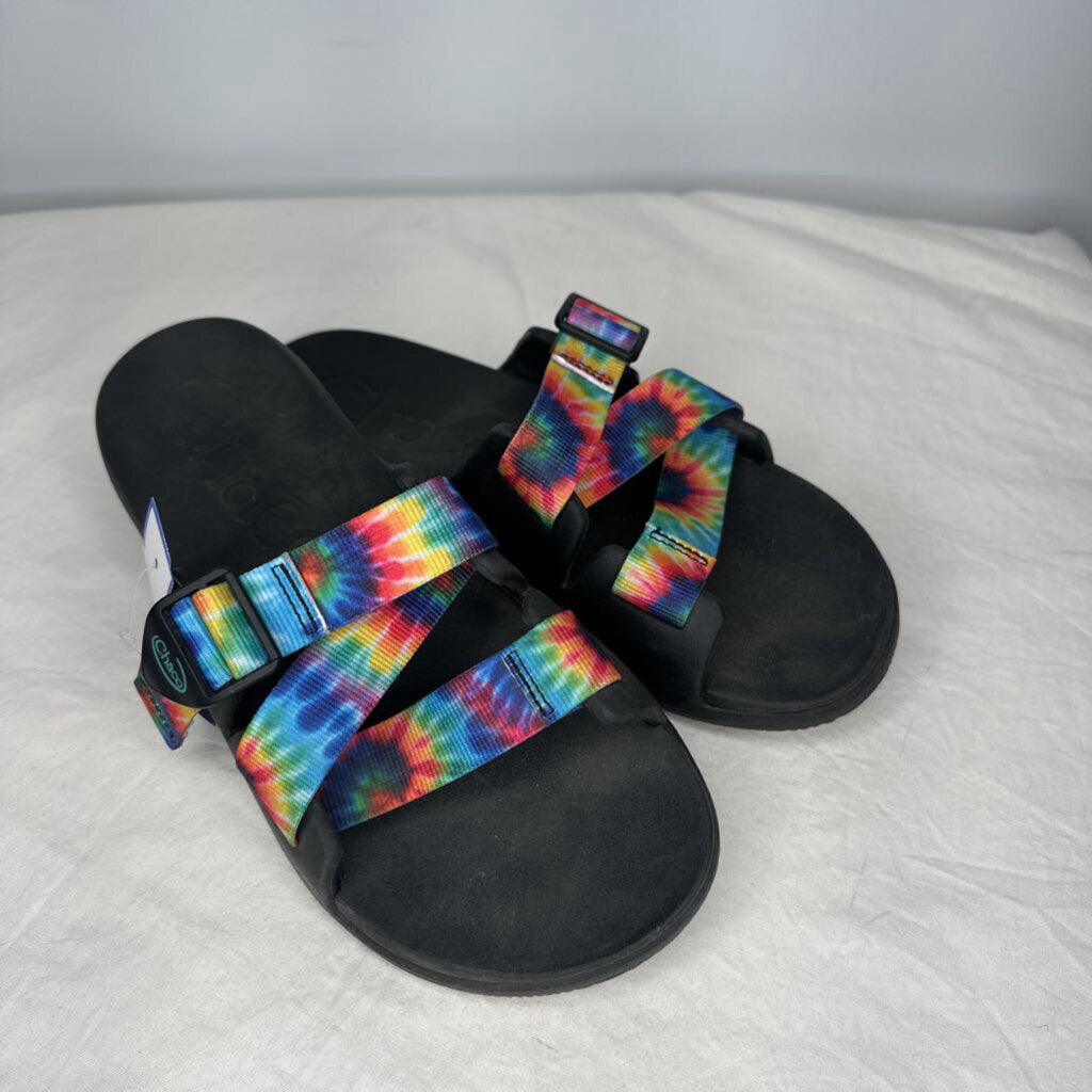Chaco Sandals 10 Black/Rainbow Tie-dye