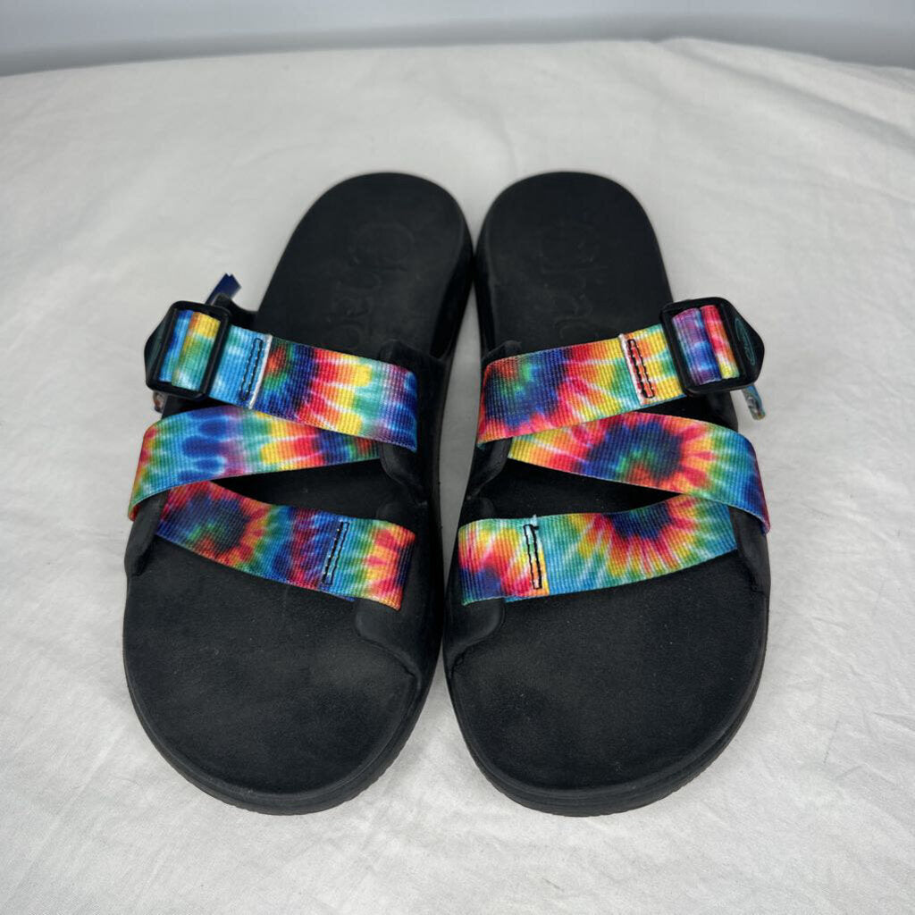 Chaco Sandals 10 Black/Rainbow Tie-dye