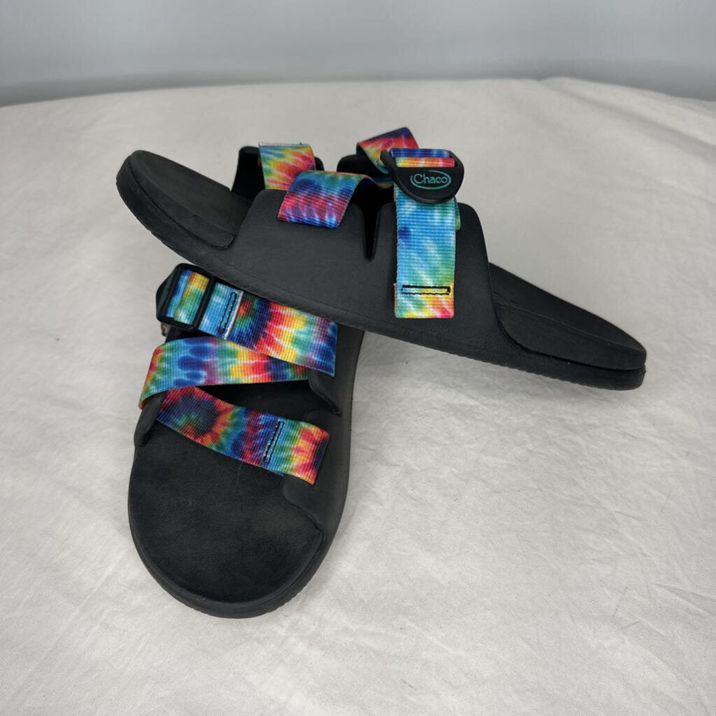Chaco Sandals 10 Black/Rainbow Tie-dye