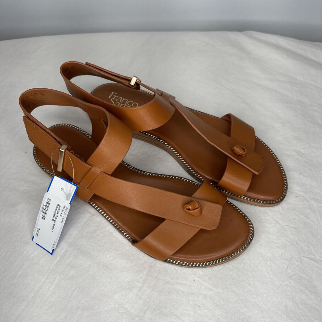 Franco Sarto Sandals 10 Brown/Gold