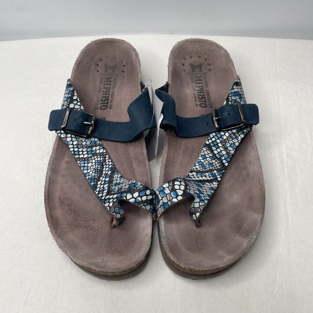 Mephisto Sandals 8-8.5 Blue/Snakeskin