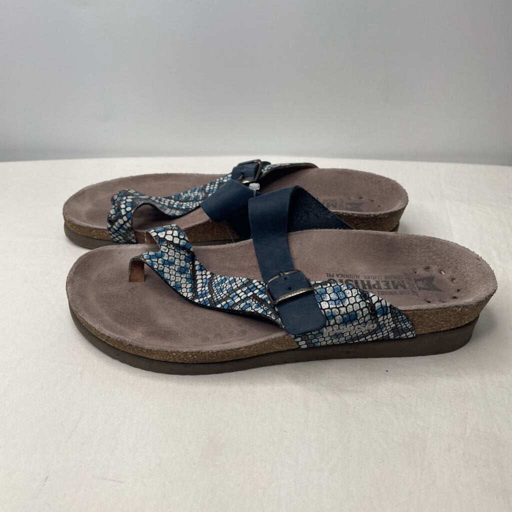Mephisto Sandals 8-8.5 Blue/Snakeskin