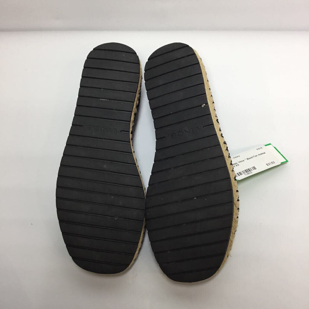 Vince Sandals 6.5 Black/Tan Animal Print