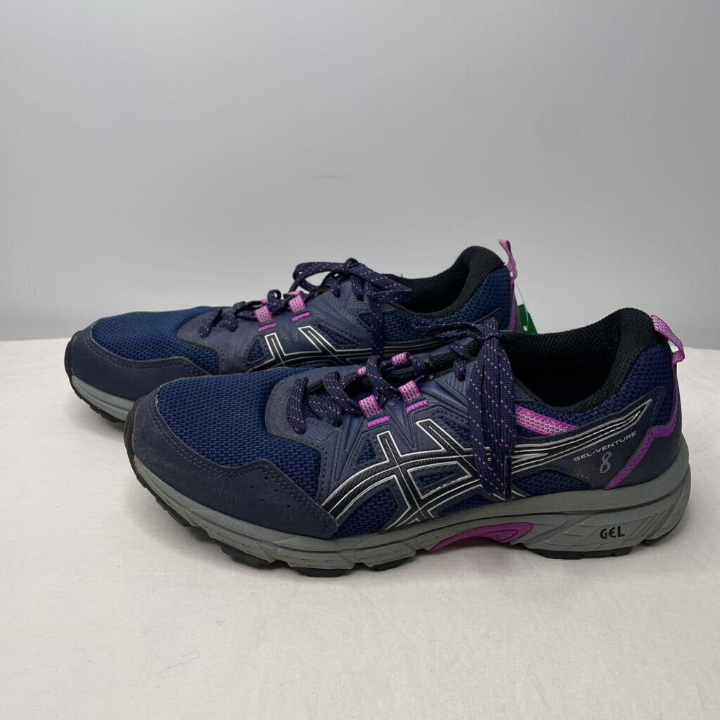 Asics Shoes 9 Wide Navy/Gray/Purple