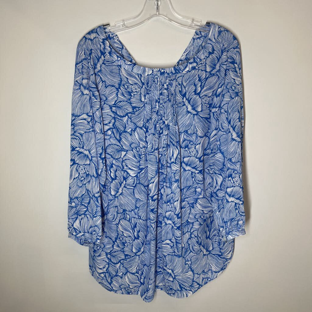 NYDJ Shirt 0X Plus Blue/White