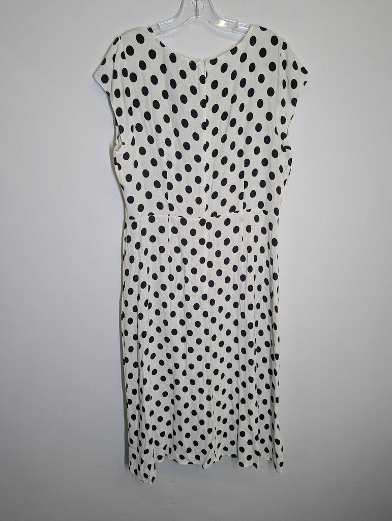 Loft Dress L (12) White and Black
