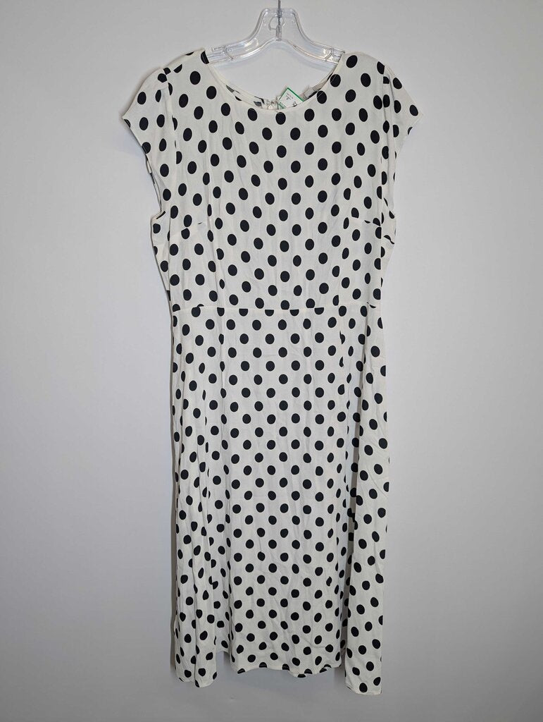 Loft Dress L (12) White and Black