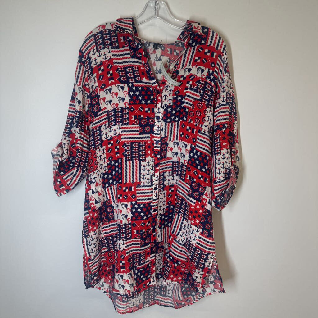 Talbots Dress L RWB