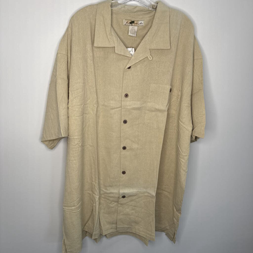 Button Down Men's 3XL Tall Beige