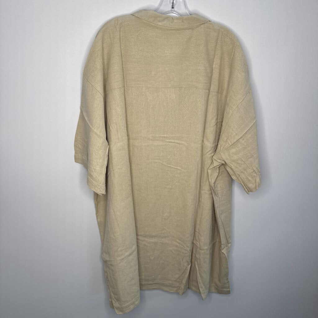 Button Down Men's 3XL Tall Beige