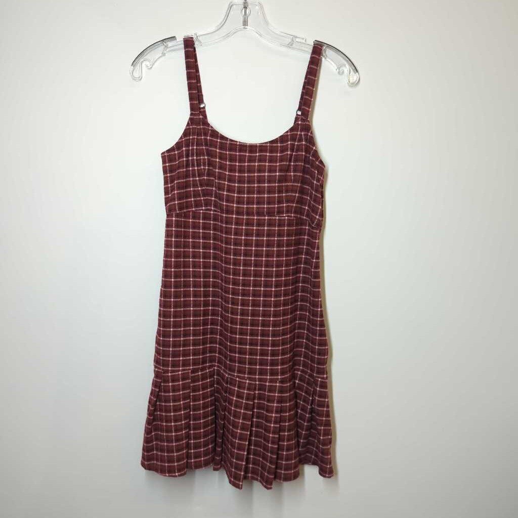 Hollister Dress S Maroon/Plaid