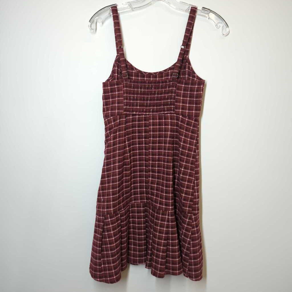 Hollister Dress S Maroon/Plaid