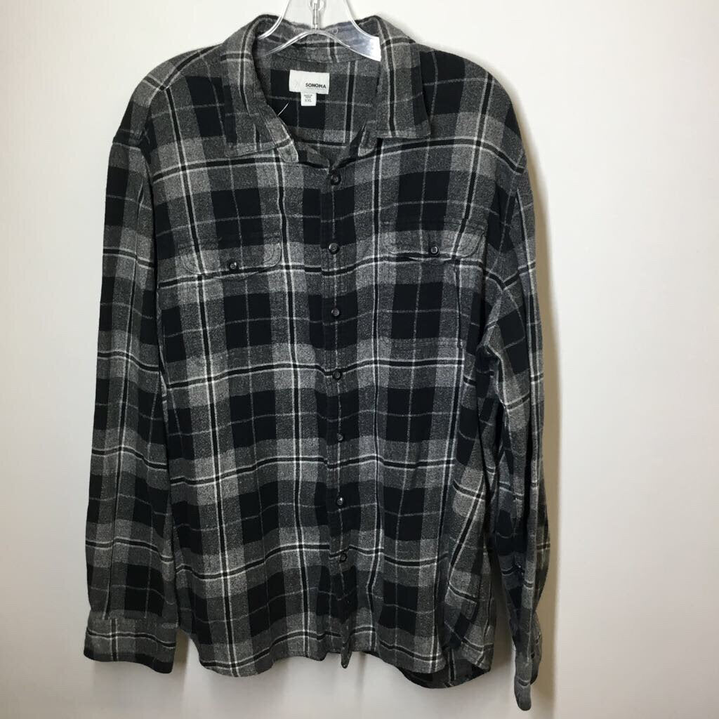 Sonoma Button Down Men's XXL Black/White