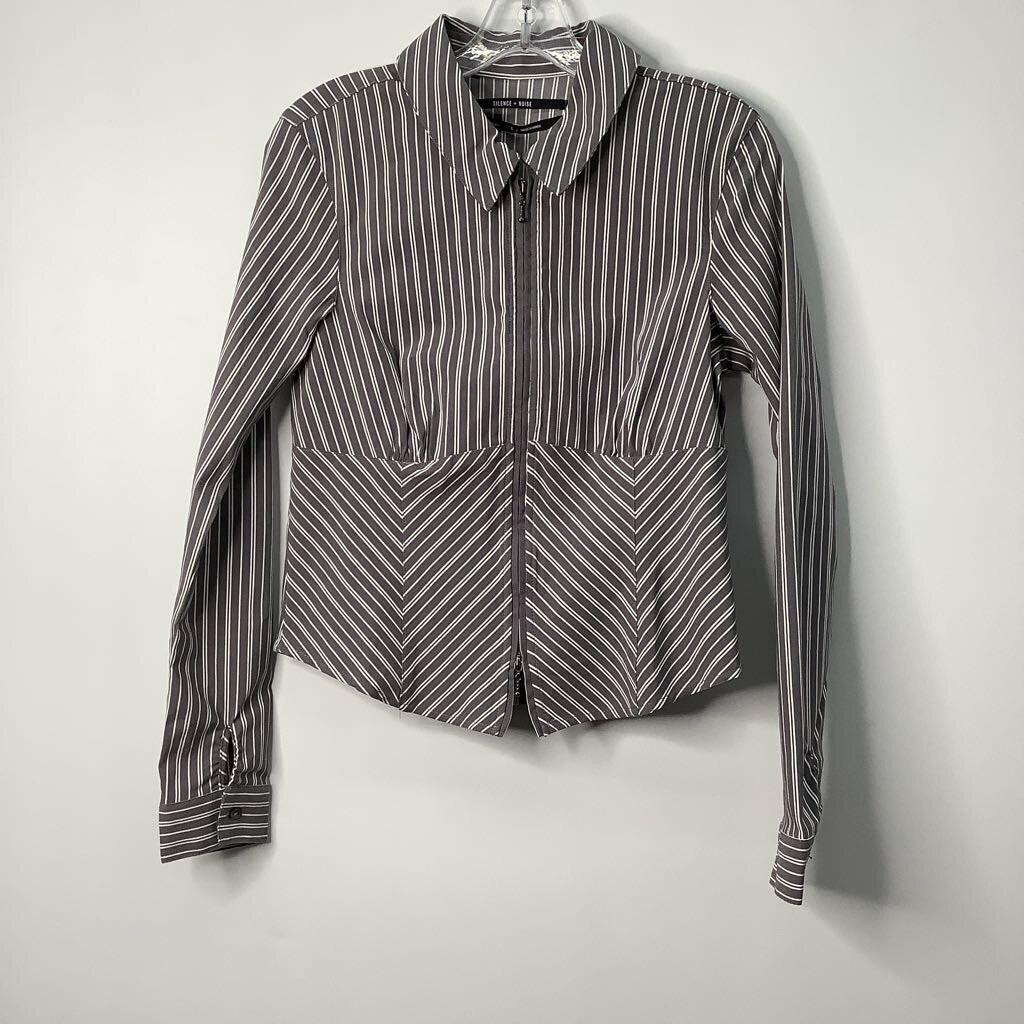 Silence + Noise Long Sleeve L Grey/White