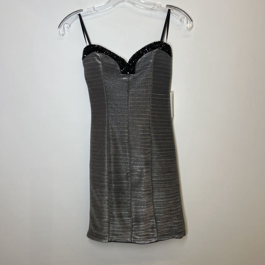 As U Wish Homecoming Dress XS/3 Gray/Black