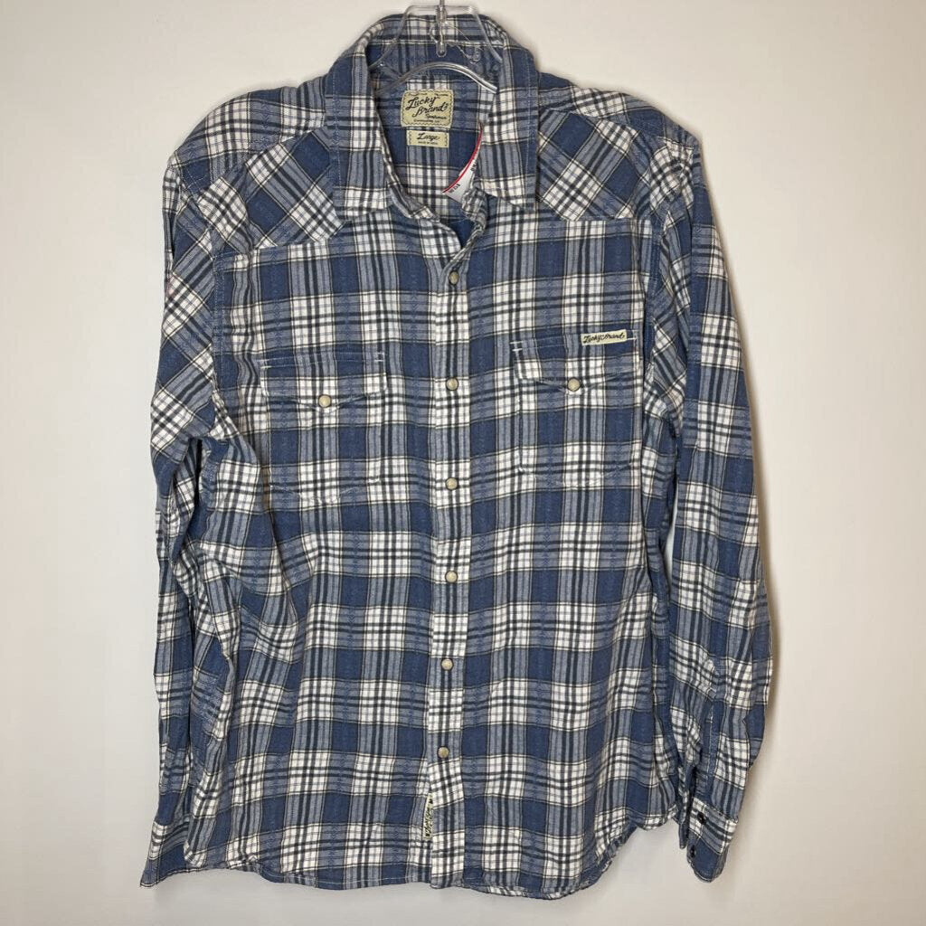 Lucky Brand Long Sleeve Men's L Blue/White