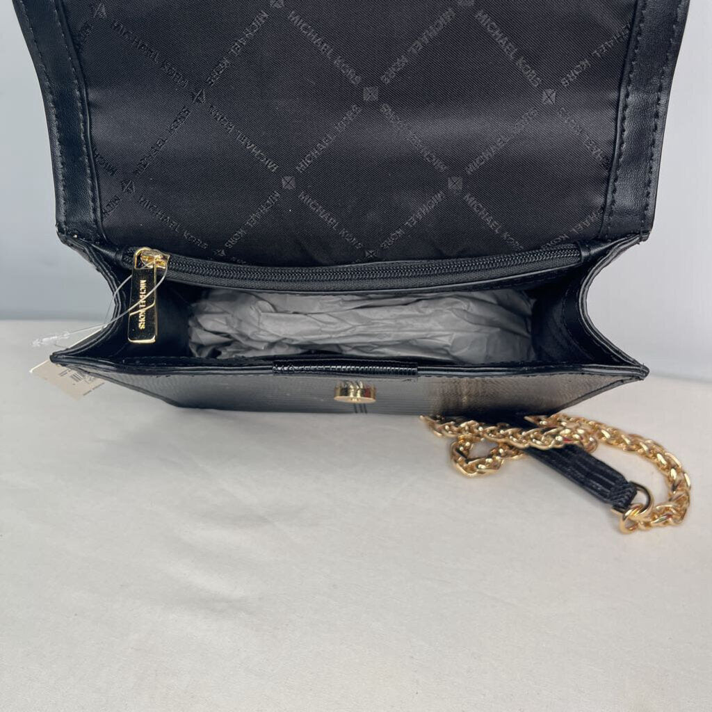 Michael Kors Purse Purses Small Square Crossbody Black/Gold