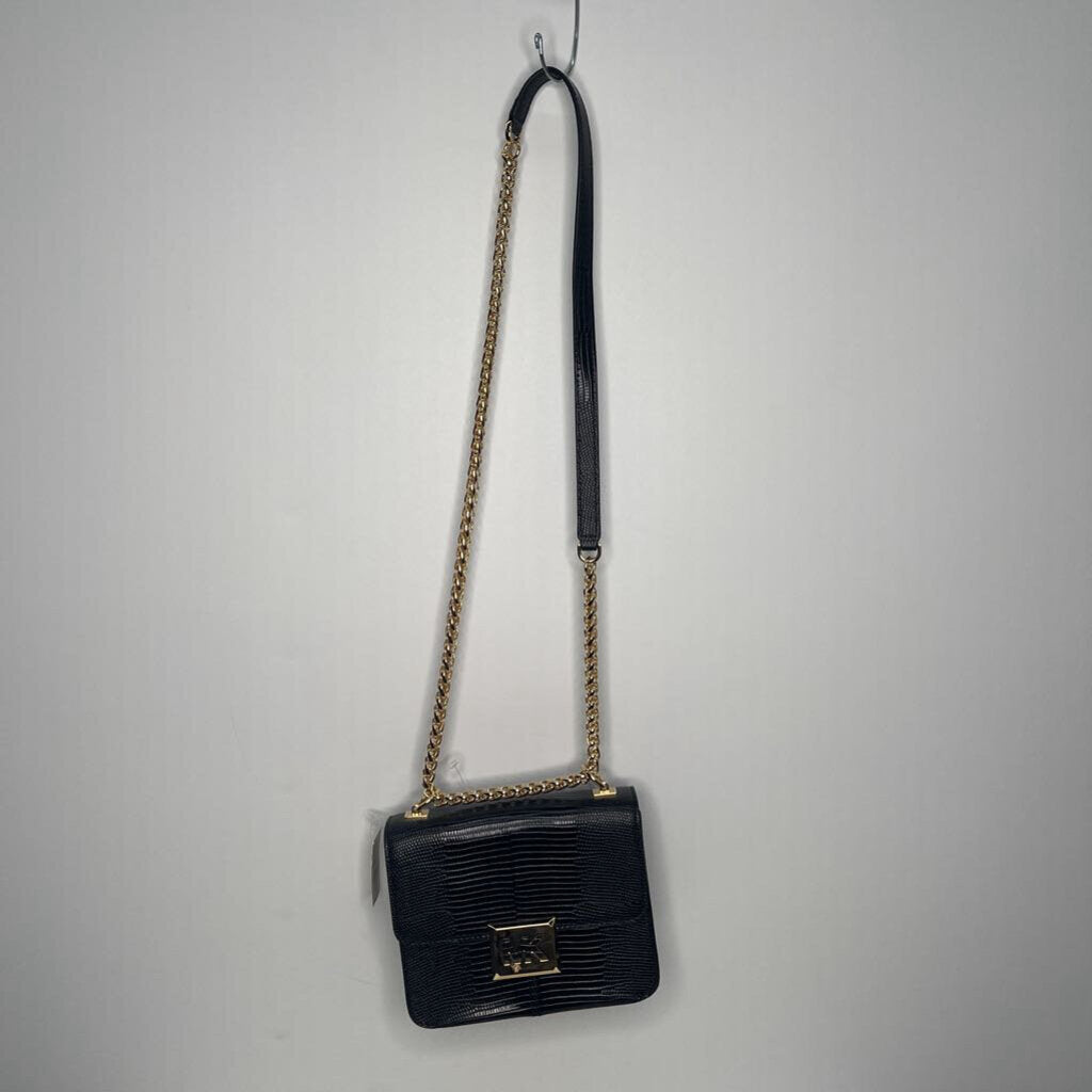 Michael Kors Purse Purses Small Square Crossbody Black/Gold