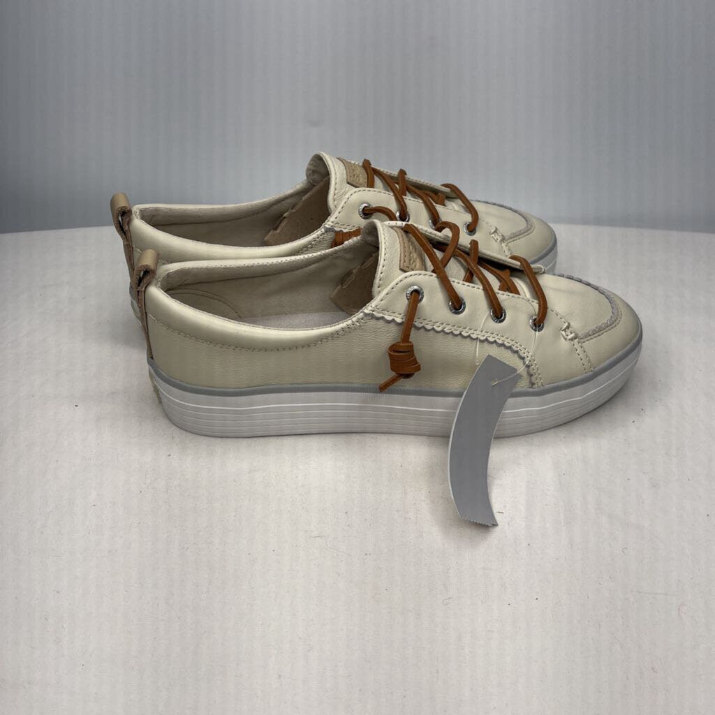 Sperry Shoes 9.5 Wide Ivory/Tan