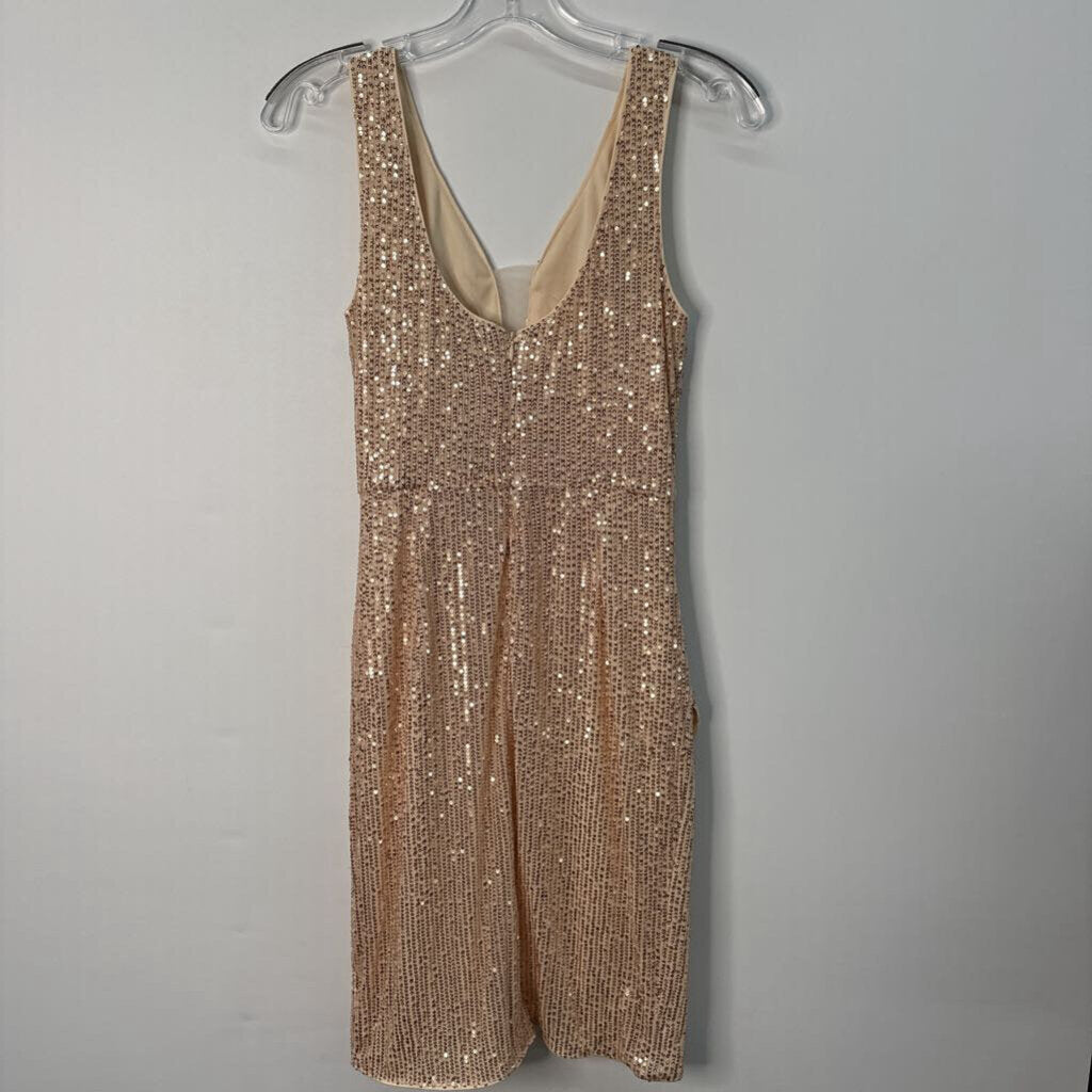 Grace Karin Dress M Cream/Gold Sequins