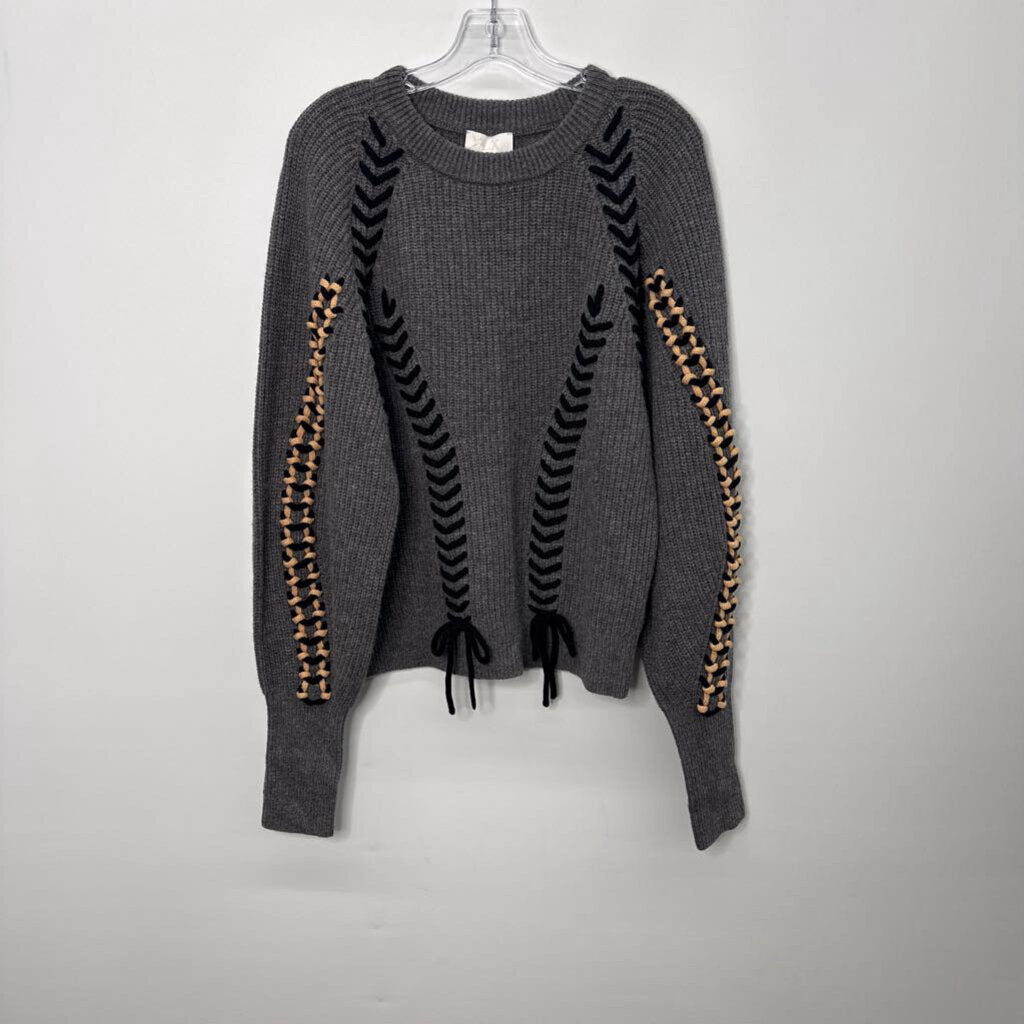 Sweater S Gray/black/tan
