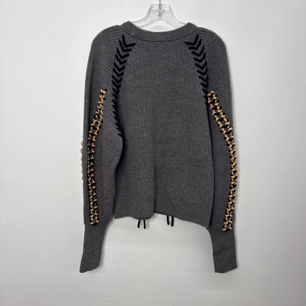 Sweater S Gray/black/tan