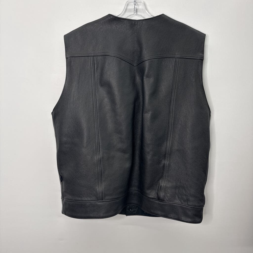 Vest Men's XL Tall Black Leather