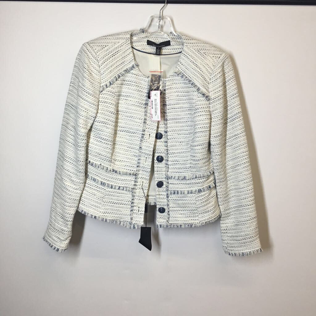 White House Black Market Blazer 6/S White/Blue