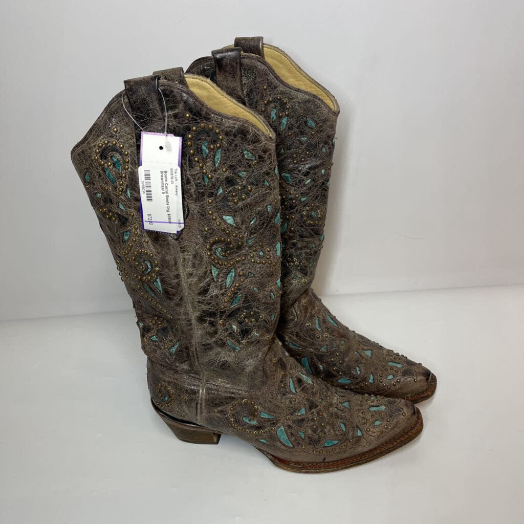 Boots 9 Brown/teal