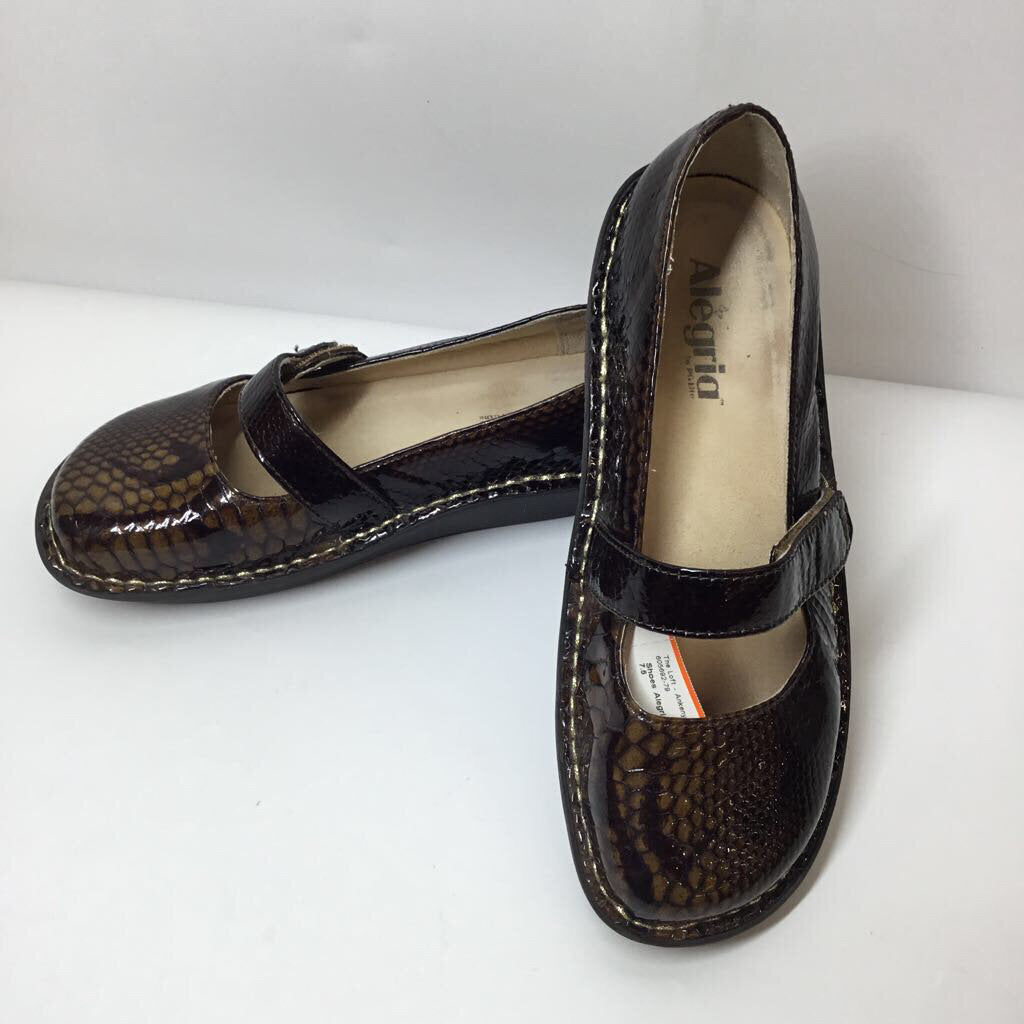 Alegria Shoes 7.5 Brown/Snake Skin