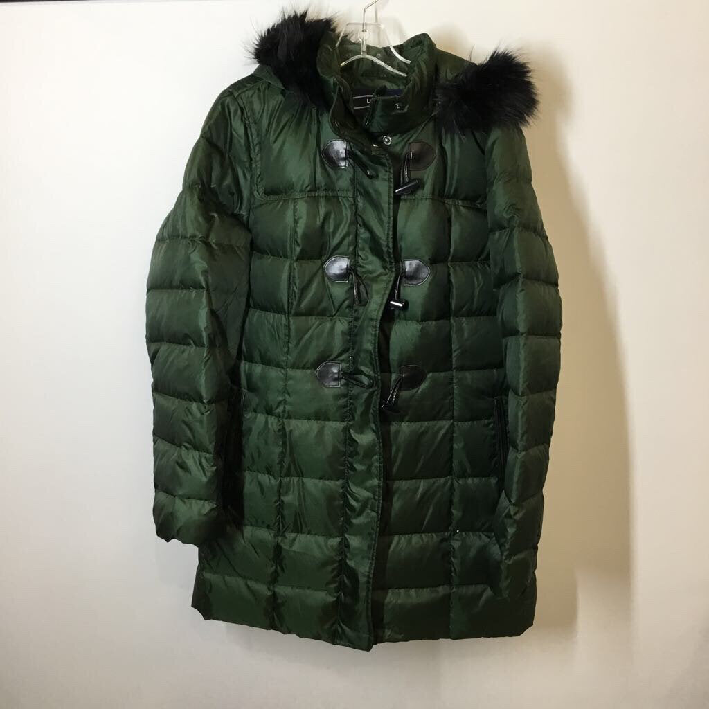 Lands' End Outerwear XL Green/Black/Furr