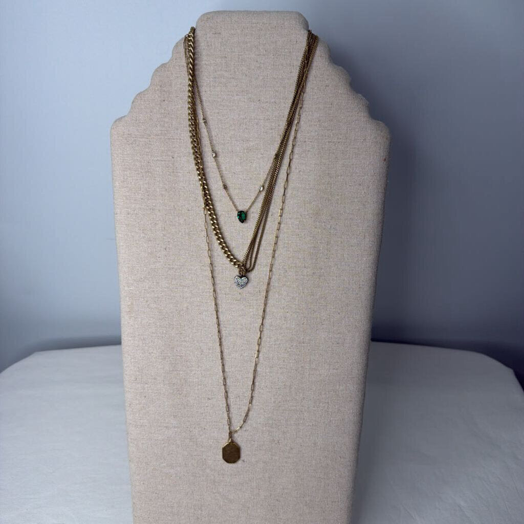 Stella&Dot Accessories Necklace Gold/Emerald/Hematite