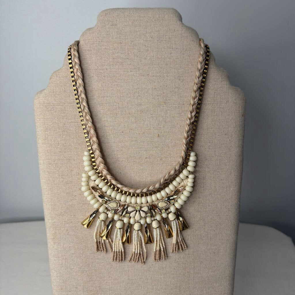 Stella&Dot Accessories Eloisa Bib Necklace Ivory/Gold