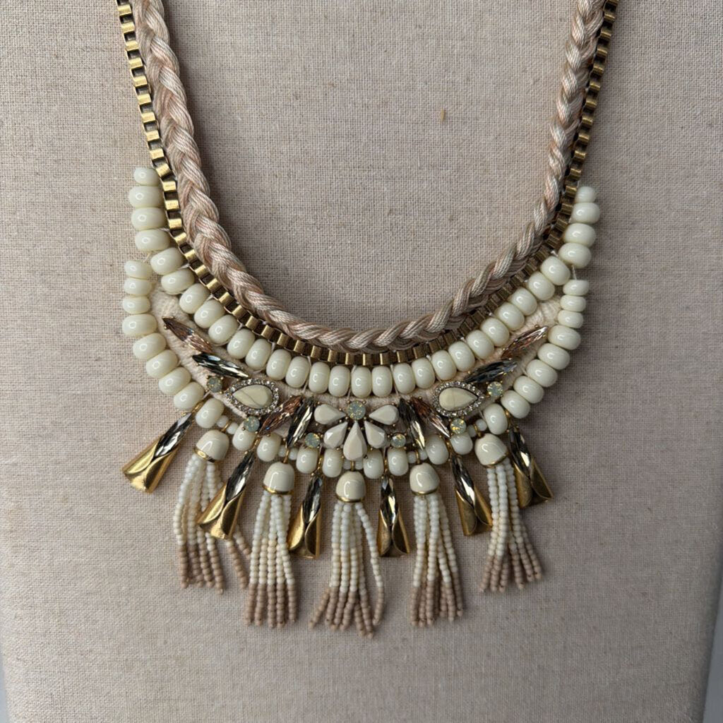 Stella&Dot Accessories Eloisa Bib Necklace Ivory/Gold