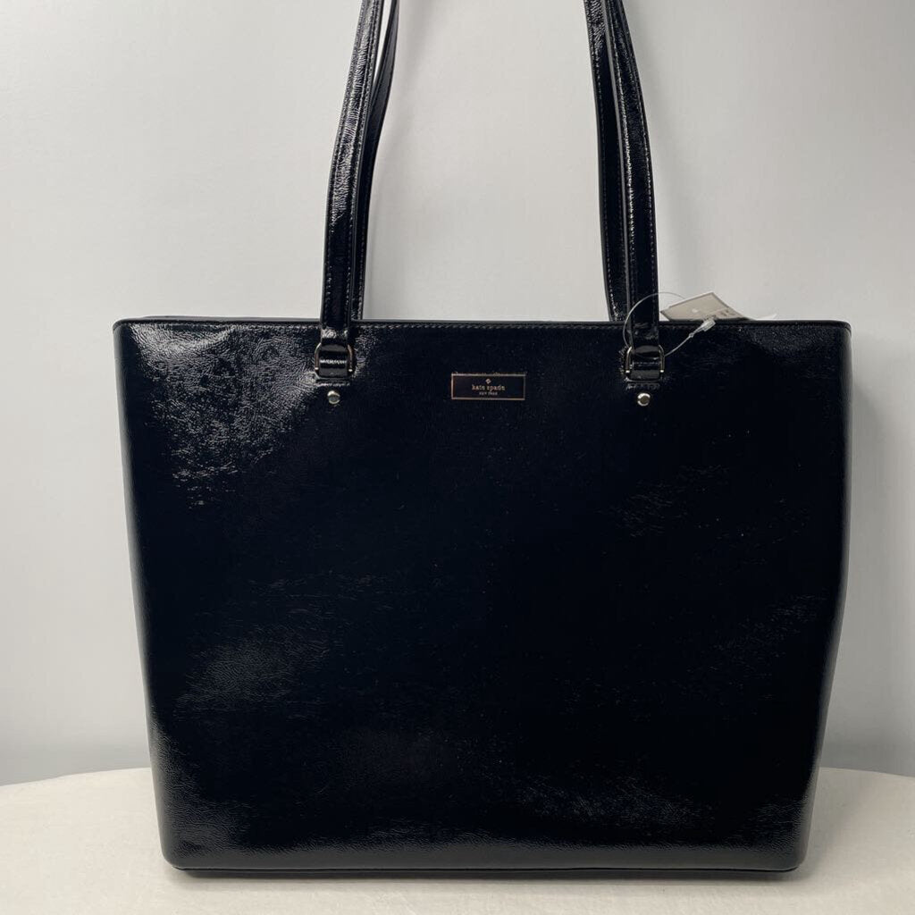 Kate Spade Purses Bridget Large Tote Black Crinkle Patent