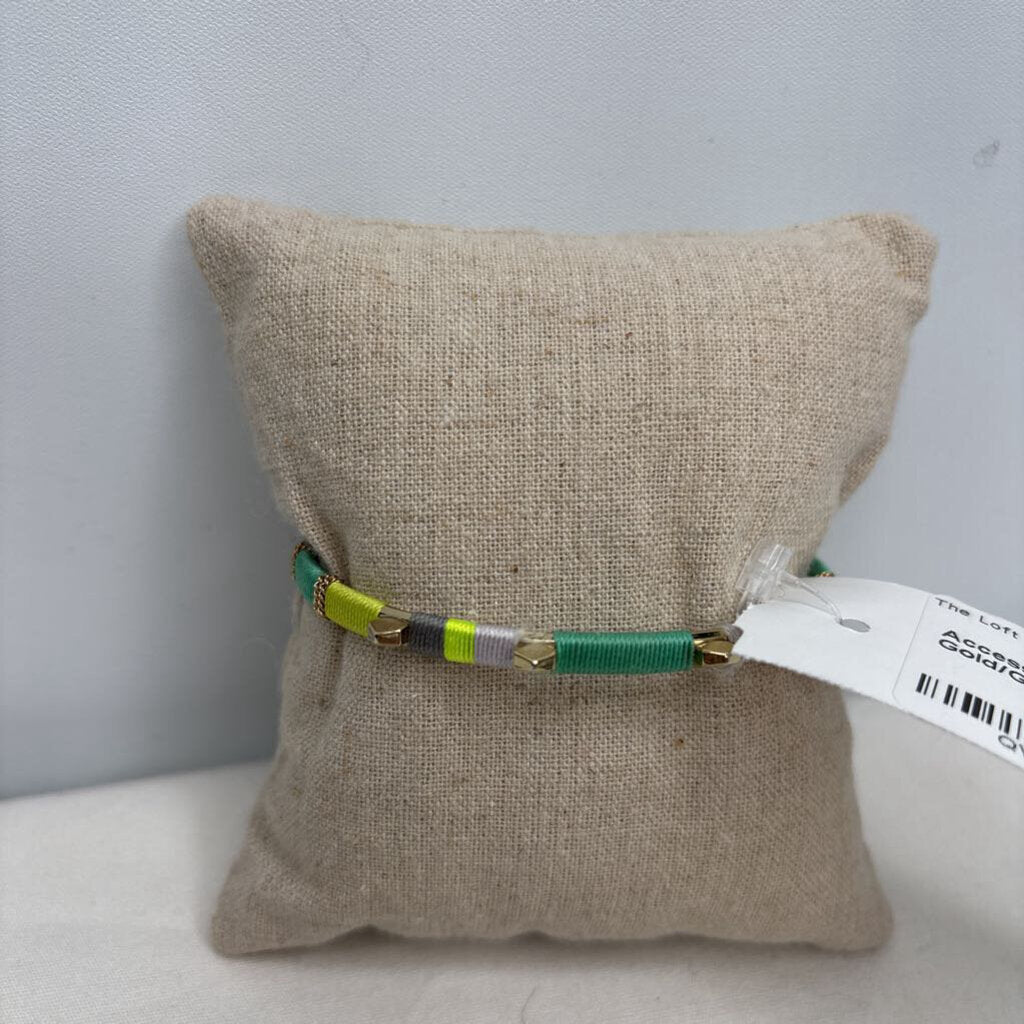 Stella&Dot Accessories Bracelet Cuff Gold/Green/Gray