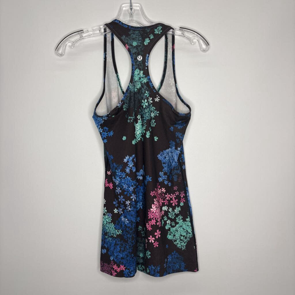 Lululemon Athletic Tops S/M Black/Blue Floral