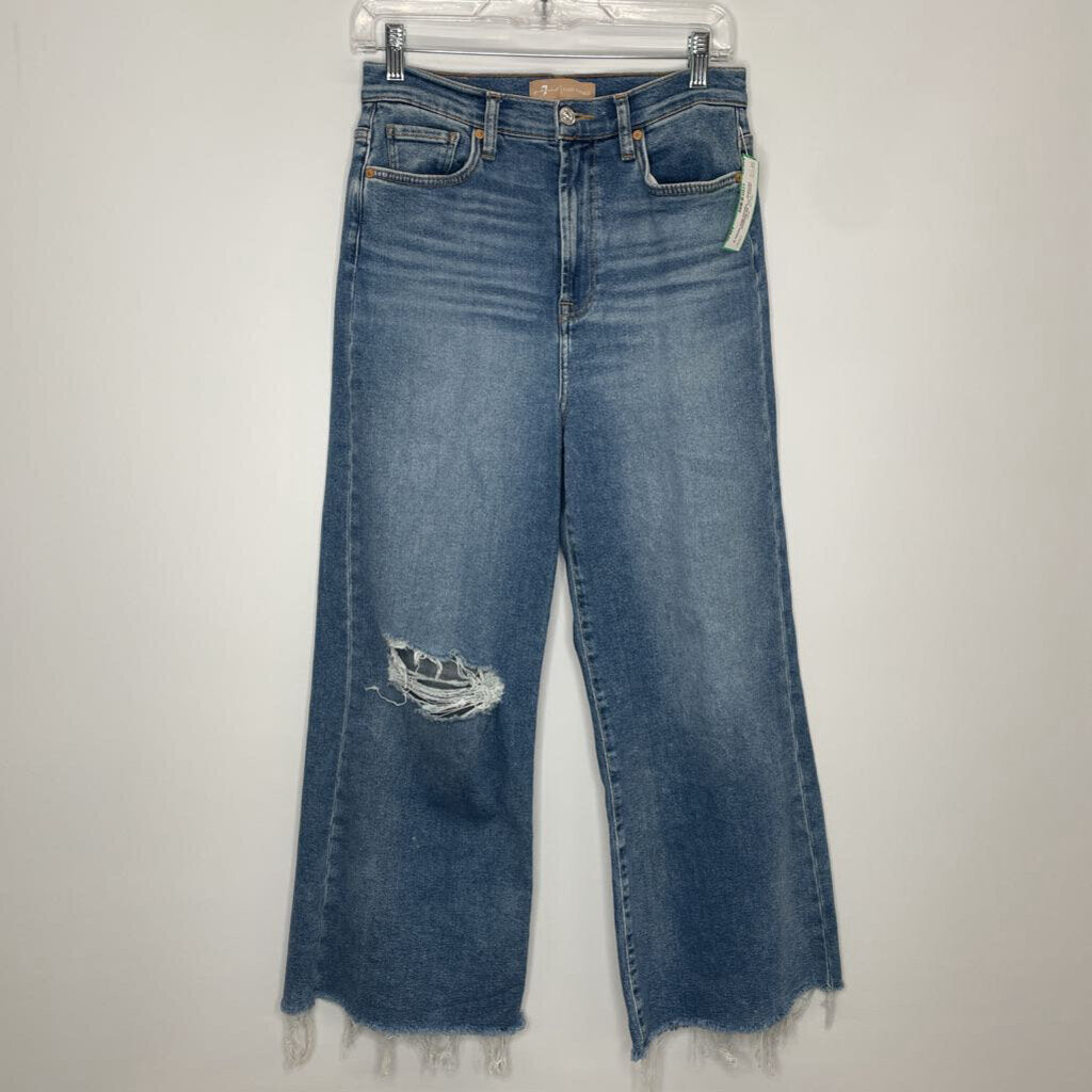 7 For All Mankind Designer Jeans 8 Ripped Blue Denim