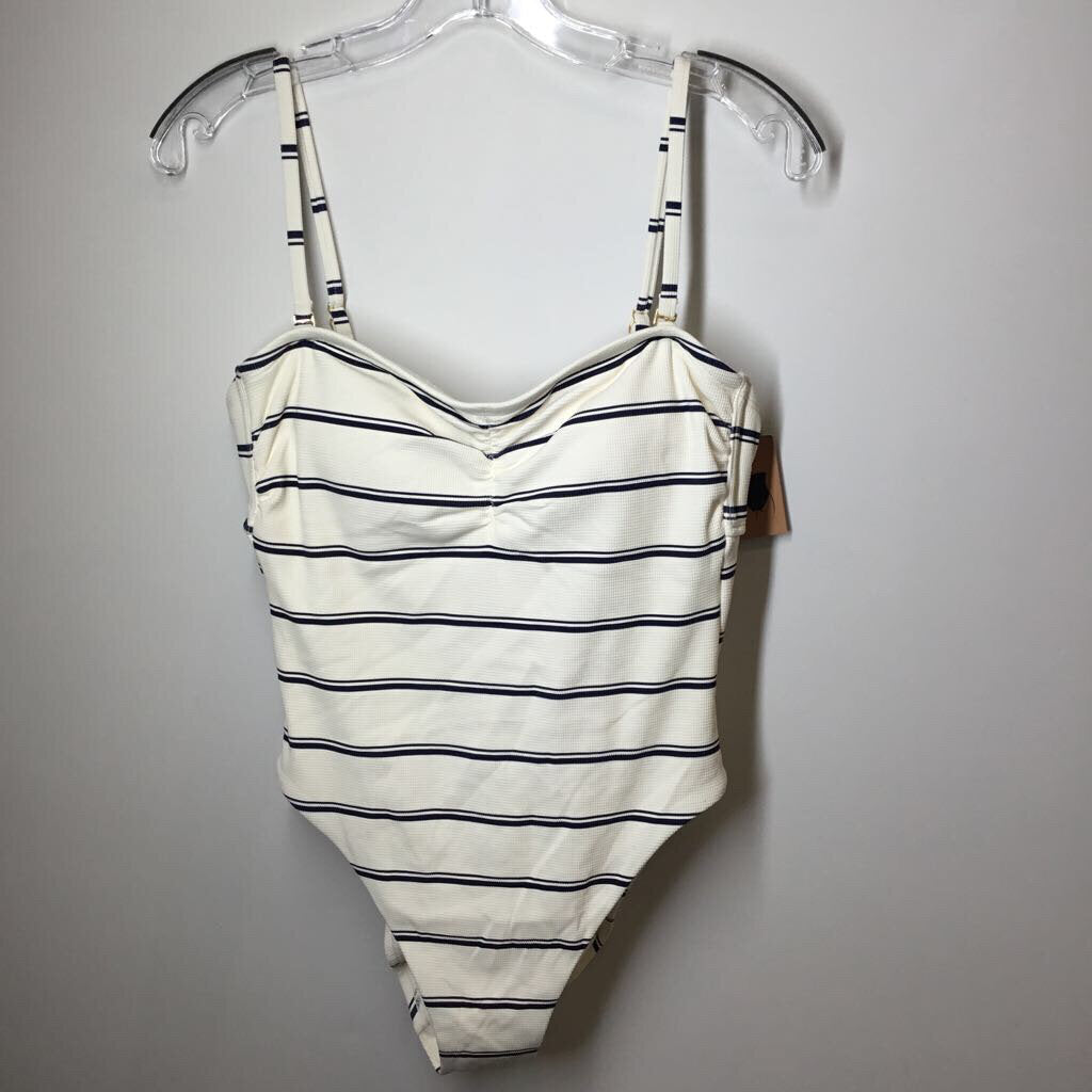 Shade & Shore Swim Wear M White/Navy Stripes