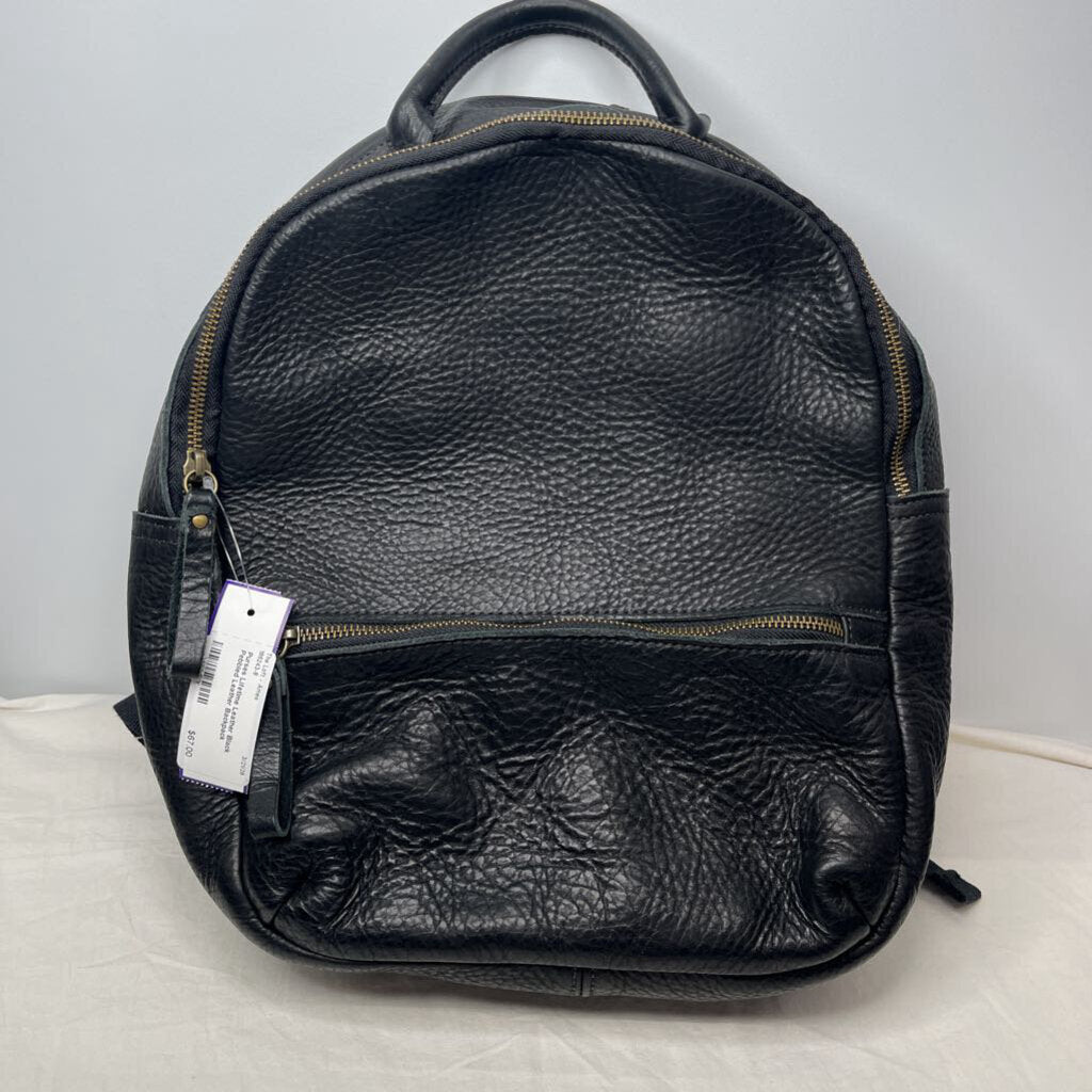 Purses Backpack Black Pebbled Leather