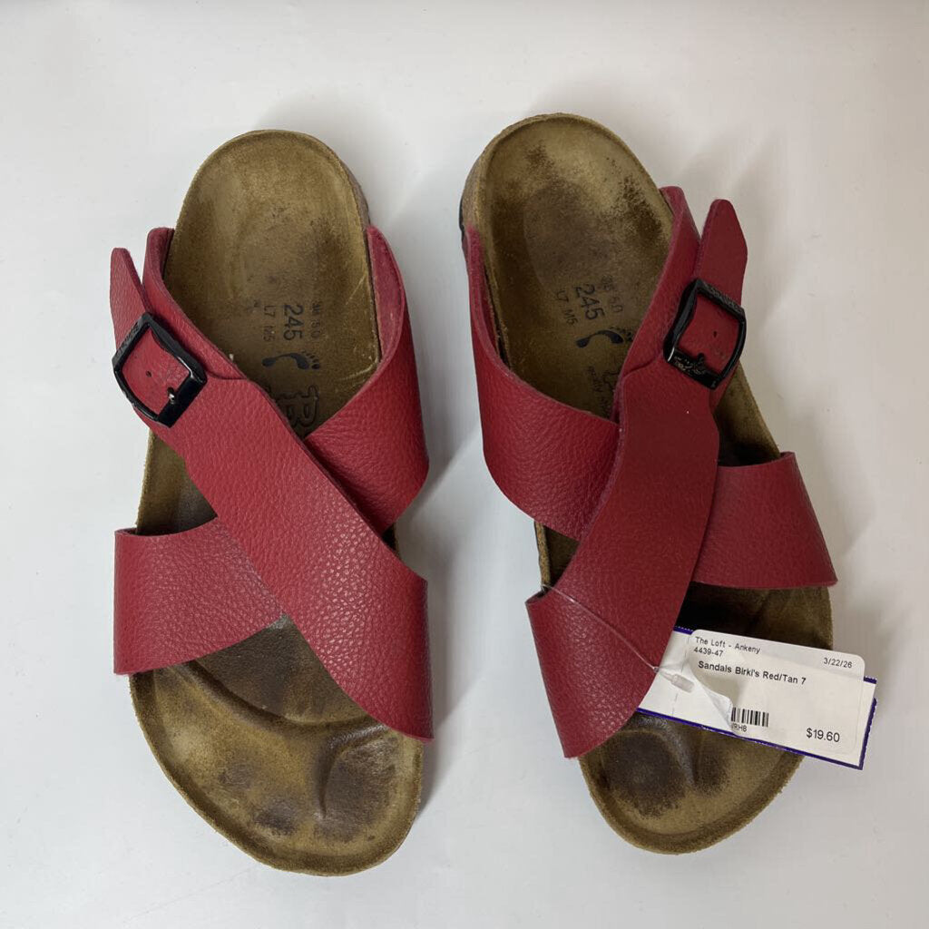 Sandals 7 Red/Tan