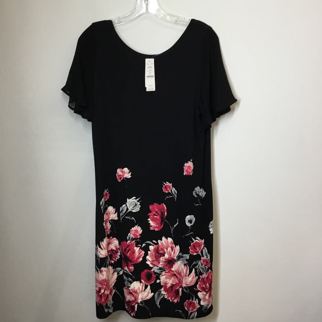 White House Black Market Dress L BW/Pink Floral