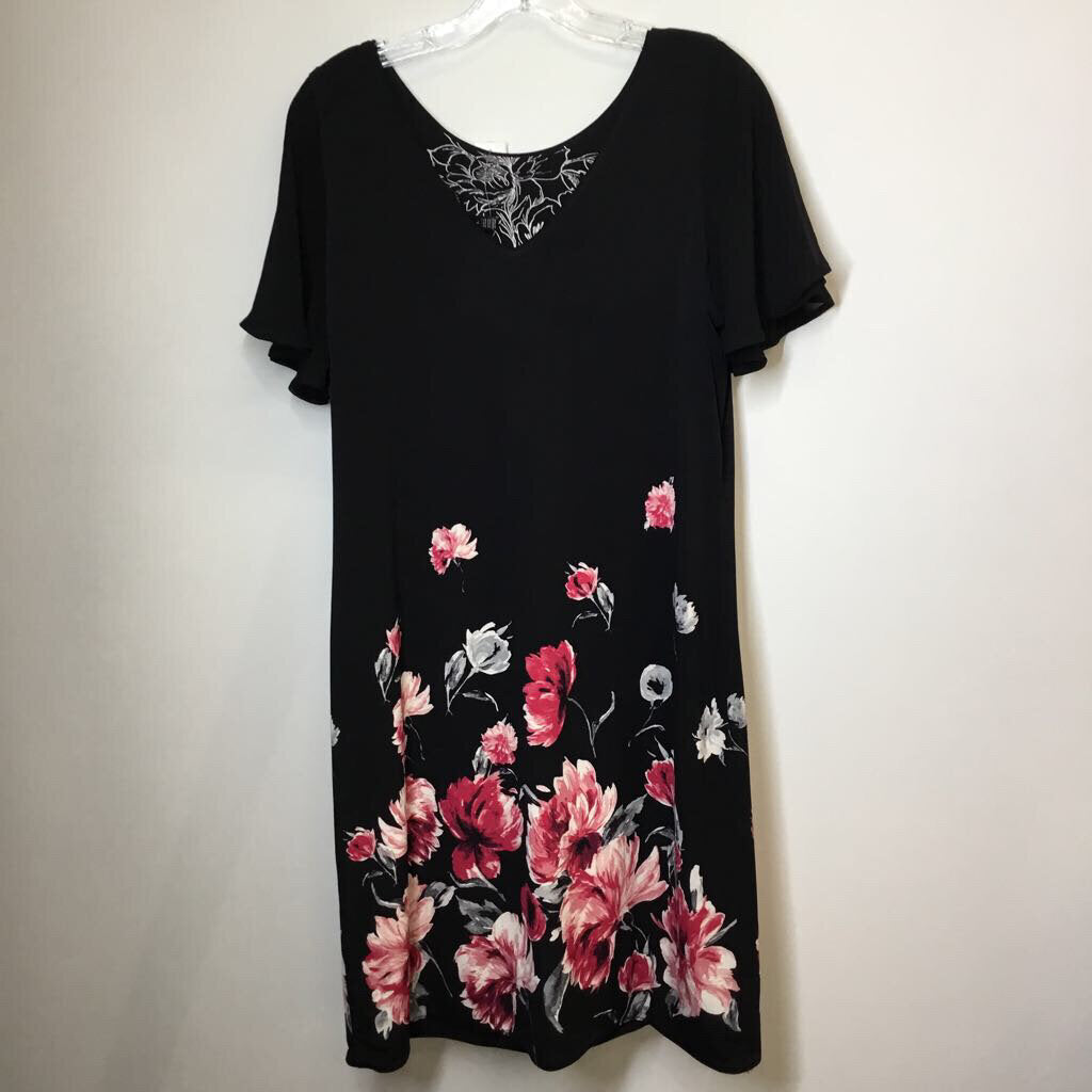 White House Black Market Dress L BW/Pink Floral