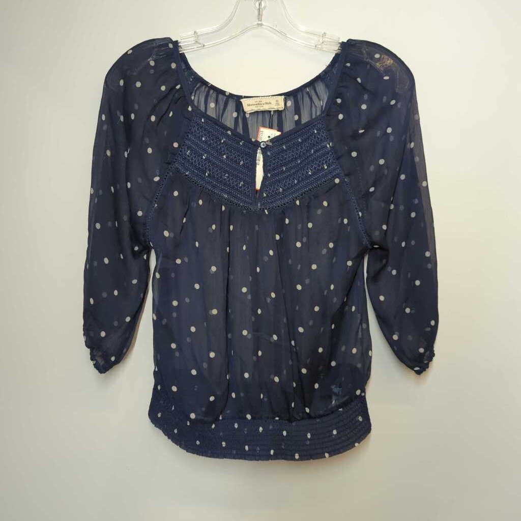 Abercrombie & Fitch Shirt XS Navy/Dots